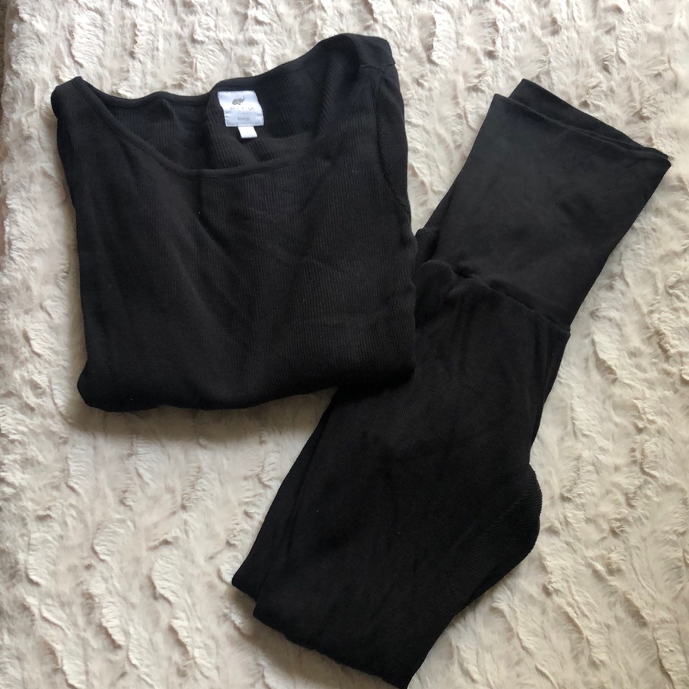 M&A Lounge Black Pajama Set Sleepwear